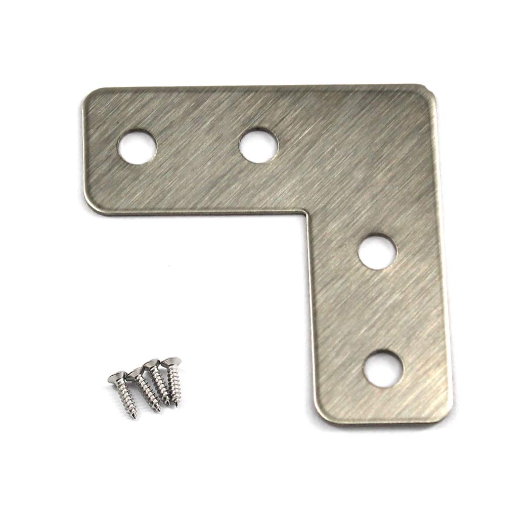 (30 Pieces) 40x40mm Angle Connector Corner Brackets (Thickness 1mm) Stainless Steel L Shape Brace Brackets with Screws