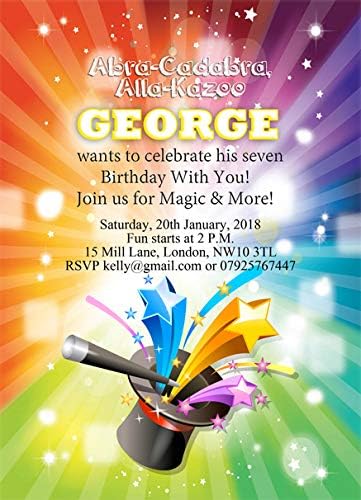 10 Biglietti Di Ringraziamento Personalizzati Per Il Mago Di Compleanno O Per La Festa Magica Amazon It Cancelleria E Prodotti Per Ufficio