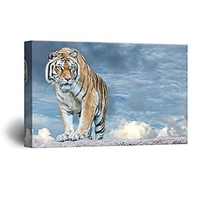 Canvas Wall Art - Tiger in The Wild - Giclee Print Gallery Wrap Modern Home Art Ready to Hang - 12x18 inches