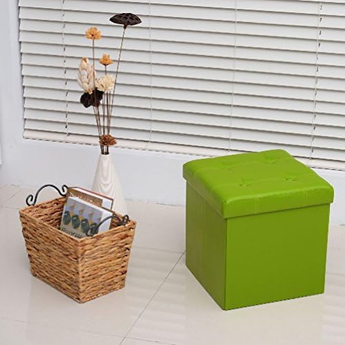 Folding Cube Pouffe Storage Box Square PU Leather Footstool Lounge Seat