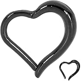 365 Sleepers 316L Surgical Steel Hypoallergenic 16G Love Heart Septum Jewelry Hinged Segment Ring Body Piercing Hoop Lip Rings Helix Cartilage Rook Sleeper Earrings 8mm – 10mm