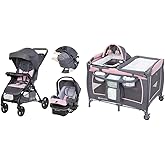 Baby Trend Passport Cargo Travel System, Pink Bamboo with Lil' Snooze Deluxe III Bassinet