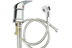 Weirun Salon Shampoo Bed Bowl Sink Basin Faucet or Backwash Unit,Shampoo Bowl Faucet with Hose and Shower Spray Head Wash Hair Sprayer,Chrome