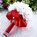 Goodtrade8 Bouquet Roses Artificial Flowers Real Looking Artificial Roses for Wedding Bouquets Centerpieces Party Baby Shower Decorations DIY (Red)