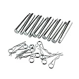 OTTFF 10 Sets Conical Coupler Pins with Body R-Clip Stage Lights Truss Accessories Lighting Trusses Replace Parts - Length 65mm Pin Max Dia. 0.4 inch