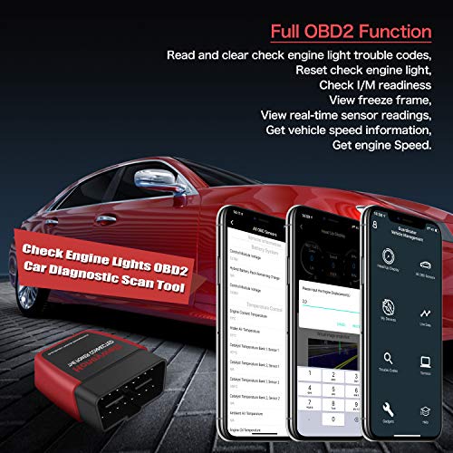 AUTDER Honeywell OBD Bluetooth Scanner Diagnostic Scan Tool OBD2 Code Reader with Tire Pressure (TP) Monitor and Phone Bracket [with Wireless Charging Function], for iOS & Android Devices - Thumbnail 5