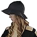 DEBRA WEITZNER Rain Hat Sun Hat 2-In-1 Reversible Cloche Bucket Hat,Black,One Size
