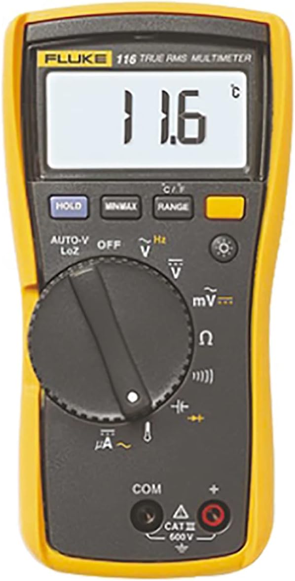 Fluke 116 Digital HVAC Multimeter w/ Thermometer Micro Amps Low Z White LED