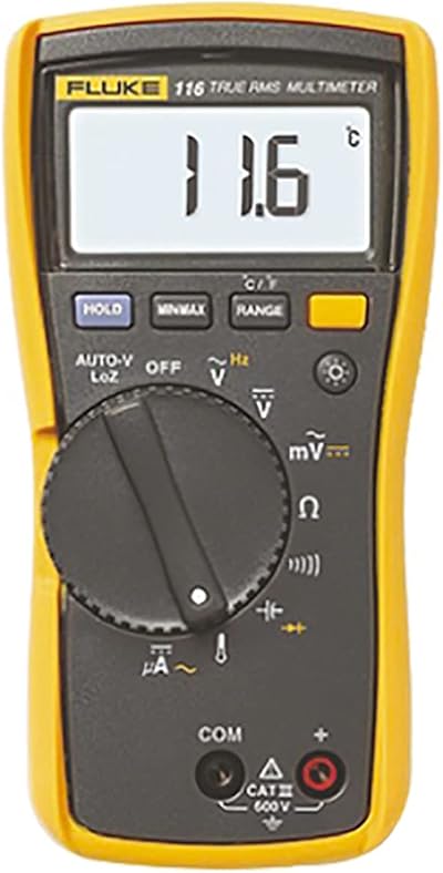 Fluke 116 Digital HVAC Multimeter w/ Thermometer Micro Amps Low Z White LED