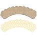 Cupcake Wrappers - Burlap Damask Wedding, Rustic Lace Bridal & Boho Baby Shower, Country Girl Princess Birthday Party Decorations, Reversible Neutral Gender Dessert Wraps (Beige, Yellow, 24 Count)
