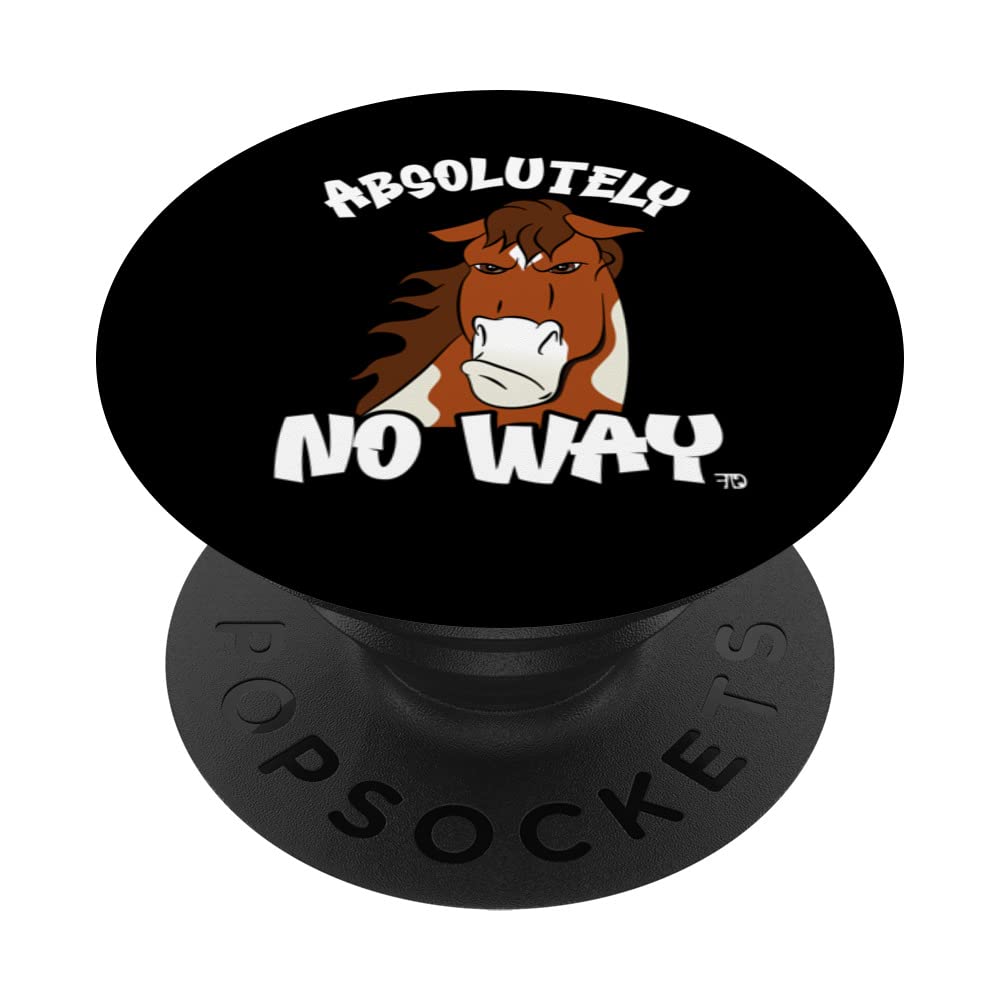 Absolutely no way grumpy chestnut skewbald horse funny rider PopSockets Swappable PopGrip