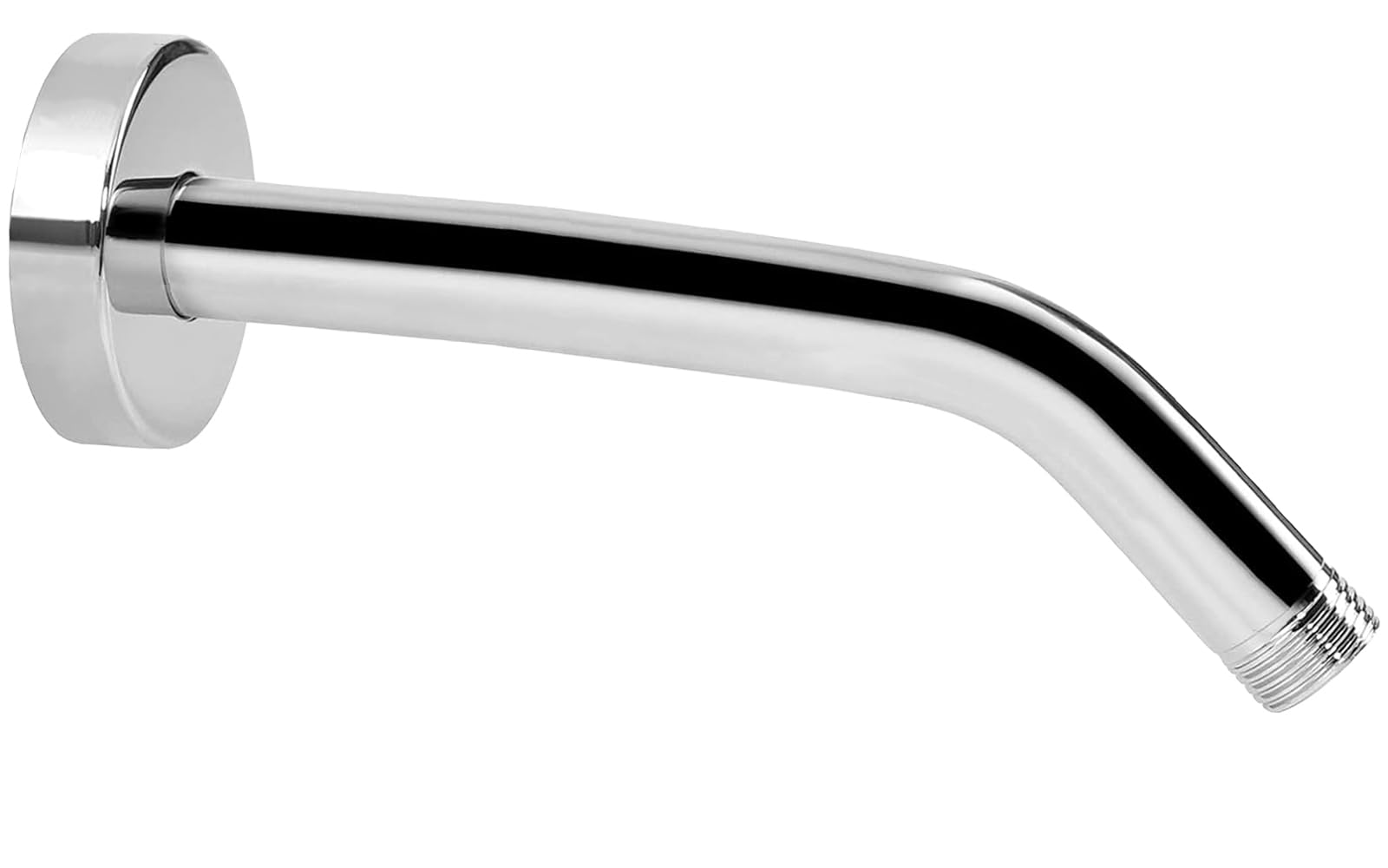 Shower Arm with Flange, Made of 304 Stainless Steel, 10 Inch Shower Head Extension Extender Pipe Arm, Wall-Mounted for Fixed Bathroom Shower Head (Chrome)