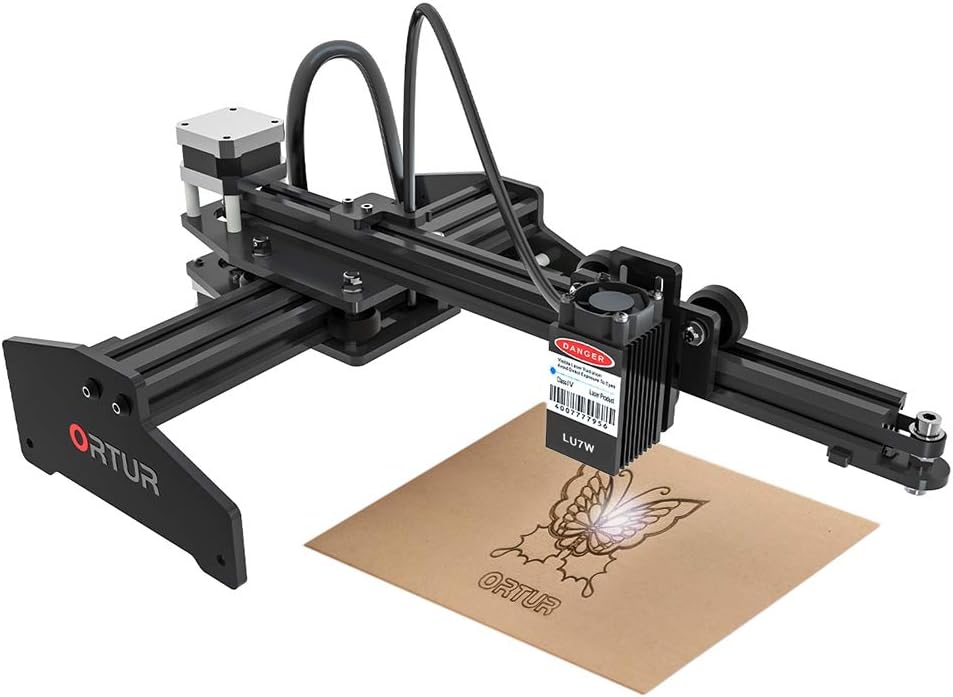 Ortur Laser Master Laser Engraver 7W/15W/20W Portable Laser Engraving Machine Mini Carver Desktop DIY Laser Marking for Metal Deep Wood Engraving Cutting, Working Area 160x150mm (7W)