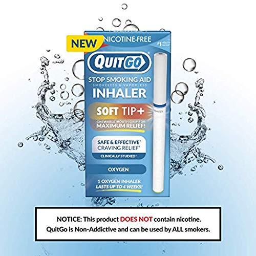 Quit Smoking Aid Oxygen Inhaler + Soft Tip Chewable Filter to Help Curb Cravings, Nicotine Free Non-Addictive Stop Smoking Support & Oral Fixation Relief (1 Pack, Oxygen)