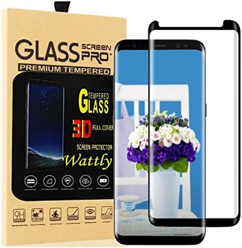 Galaxy S8 Plus Screen Protector,S8 Plus Full Glue Tempered Glass Protector,Wattly [Case Friendly] [9H Hardness] the Adhesive on the Whole Screen Protector for Samsung Galaxy S8 Plus#Black