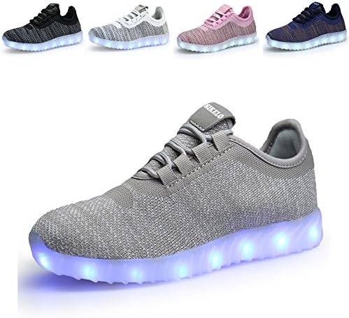 SIKELO Boys Girls 22 Colors LED Light Up Running Shoes For Kids USB Flashing Sneakers