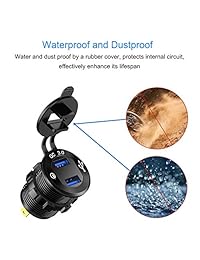 Cllena - Cargador USB dual para coche o barco (1 A y 2,1 A)