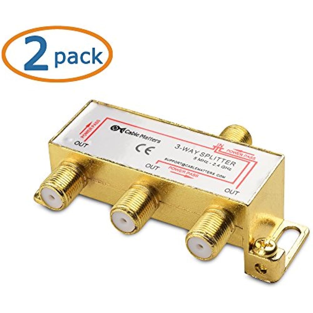 2Pack Gold Plated 2.4 Ghz 3 Way Coaxial Cable Splitter (Coaxial / TV RG6 eBay