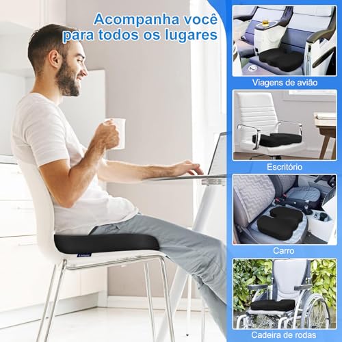Almofada Cóccix Ortopédica Ergonômica Viscoelastico Espuma para Alívio Nervo Ciático e Hemorroida
