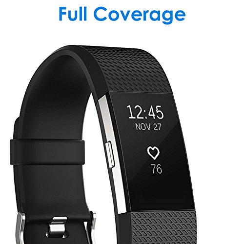 JETech Screen Protector for Fitbit Charge 2, Full Coverage, TPE Ultra HD Film, 6-Pack