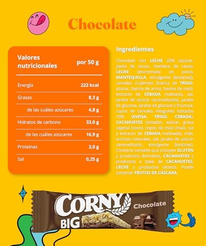 Big Barritas de Cereales Sabor Chocolate, 24x50 g