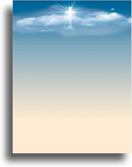 Amazon.com : Cross in the Sky Religious Stationery Paper - 80 Sheets ...