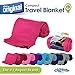 Cloudz Cozy Compact Airplane Travel Blanket for Your Flight, Car, Camping, Home or Comforting Warmth Anywhere! - Fuchsia