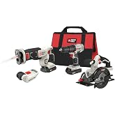 PORTER-CABLE 20V MAX Power Tool Combo Kit, 4-Tool Cordless Power Tool Set with 2 Batteries and Charger (PCCK616L4)