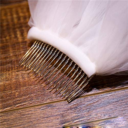 Sijux Bridal Wedding Veil 2T Trailing Elegant Applique Cathedral Veil Long Cut Edge with Comb White 350CM - Thumbnail 3