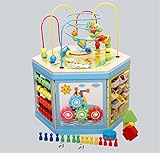Joyeee Creative Classic Wooden 7 in 1 Bead Maze Activity Cube Play CenterÂ - Perfect Christmas Gift for Your Child