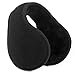 Metog Adult's Fleece Earmuffs Warm Ear Warmers Unisex Foldable Winter, black One size