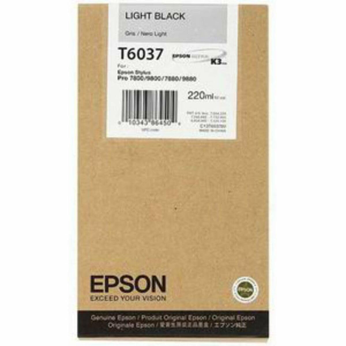 Epson T603700 - Grey - Ink Cartridge for Printers (Light Black, Stylus Pro 7880/9880/7800/9800, Ink)