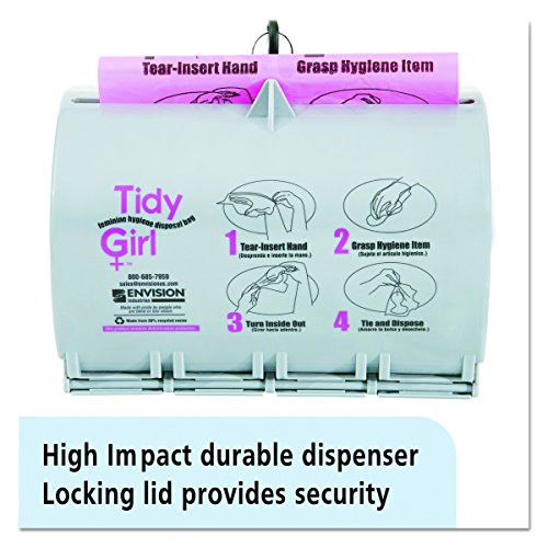 Tidy Girl TGUDPV2 Tidy Girl Plastic Feminine Hygiene Disposal Bag Dispenser, Gray