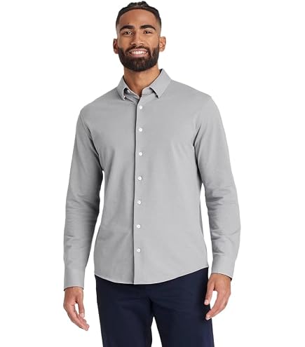 goodfellow dress shirts Men's Performance Long Sleeve Button-Down Shirt down shirt Made from a soft and stretchy fabric blend Collared neckline Front button Goodfellow & Co Men's Performance