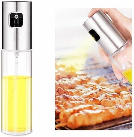 Oil Sprayer with Food-grade Glass Bottle and Stainless Steel Oil Dispensers Oil Sprayer Mister for Cooking Baking Salad and Barbecue Ur Best Partner in Kitchen