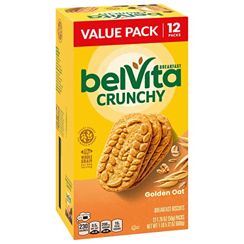 BELVITA BREAKFAST BARS BISCUITS, GOLDEN OAT, VALUE PACK, 12 PACKS (4 BISCUITS PER PACK)