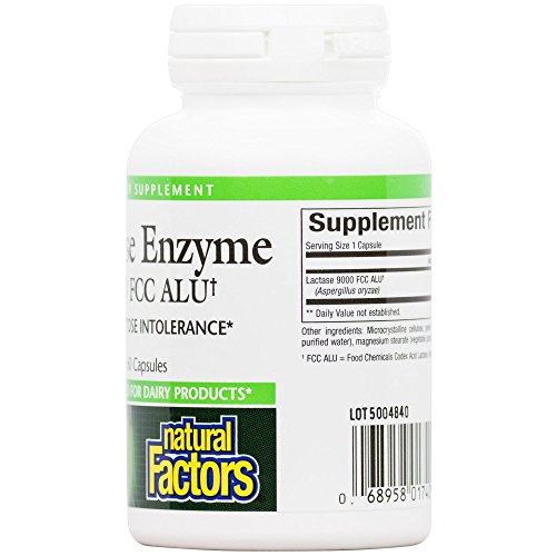 Natural Factors Lactase Enzyme 9000 FCC ALU, Capsules, 60Count