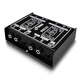 Premium Direct Injection Audio Box - Passive DI Unit Hum Eliminator w/ Input Attenuator to Connect Guitar & Bass - 1/4 Inch Impedance Transformer Connector to Balanced & Unbalanced XLR - Pyle PDC22