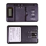 Compact Universal Battery Charger with Extra USB Outlet and LCD Display for LG Volt 2, 751 Boost Mobile Phone (Universal Charger)