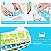 OMorc Ice Cube Trays 4 Pack, Easy-Release Silicone and Flexible 14-Ice Trays with Spill-Resistant Removable Lid, LFGB Certified & BPA Free, Stackable Durable and Dishwasher Safe - Blue & Green