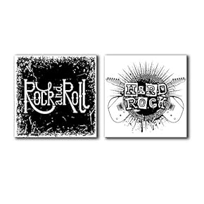 Rock Roll Theme Print x 2 Panels