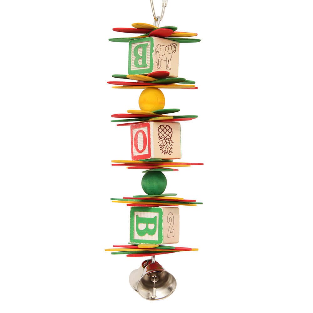 ABC Spoon Stack - Wooden Chew Toy for Parrots