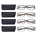 DOOViC 4 Pack Computer Reading Glasses Blue Light Blocking Anti Eyestrain Flexible Lightweight Readers for Women Men 2.0 Strength
