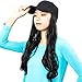 18″ Baseball Cap With Synthetic Hair Extensions Curly Wavy Hairpiece Wig with Adjustable Black Baseball Hat with Hairthumb 2