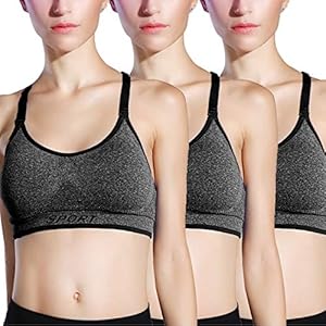 Libella 3 stuks sportbeha, bustier, comfortabele beha, ritssluiting, gevoerde push-up-ondersteuningsfunctie, verstelbare…