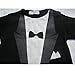 Baby Boy All-in-one Tuxedo Suit Wedding Formal Party Romper Outfit (Size:80 for 7-12months, Black)