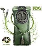 Hydration Bladder 2 Liter Leak Proof Water Reservoir, Military Water Storage Bladder Bag, BPA Free Hydration Pack Replacement, for Hiking Biking Climbing Cycling Running, Large Opening, Insulated Tube