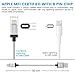 [MFI Apple Certified] Cambond Lightning cable 1feet / 0.3Meters Element Series 8-pin USB SYNC Cable Charger Cord-Full Silver(1 Feet/0.3 Meters)