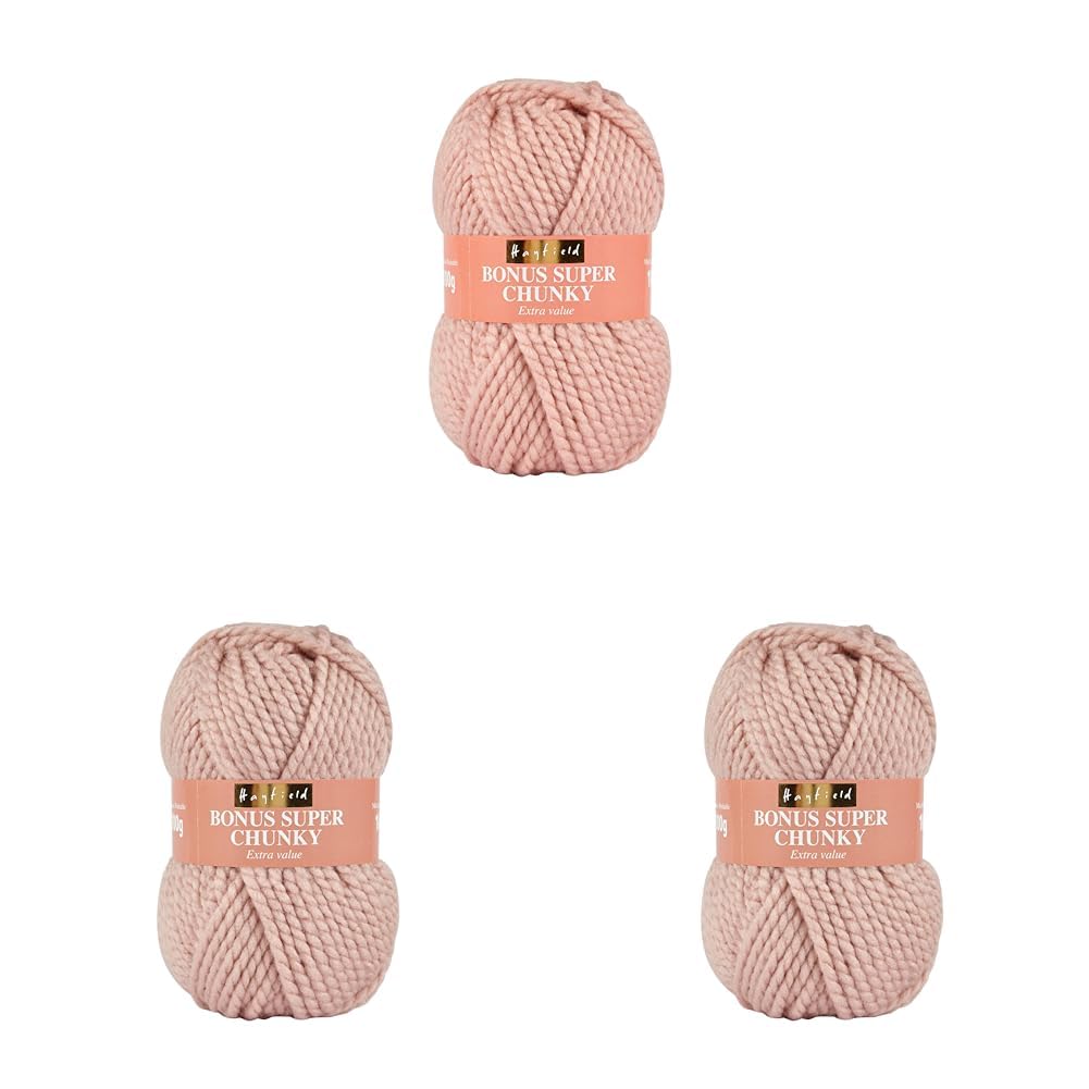 Hayfield Bonus Super Chunky, Oyster Pink (614), 100g by Sirdar (Pack of 3)