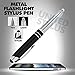 SyPen Stylus Pen for Touchscreen Devices, Tablets, iPads, iPhones, Multi-Function Capacitive Pen With LED Flashlight, Ballpoint Ink Pen, 3-In-1 Metal Pen, 1PK, Black
